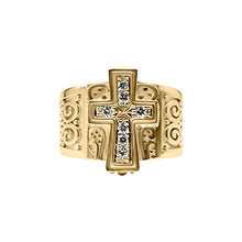 Cargar imagen en el visor de la galería, Anillo en Oro  18k Cruz con Diamantes
