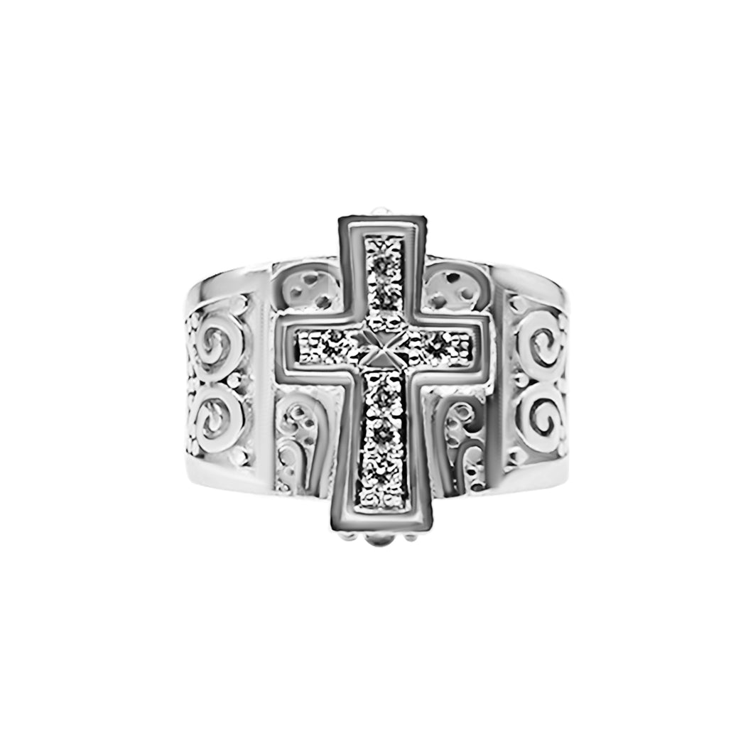 Anillo en Plata Cruz con Circones